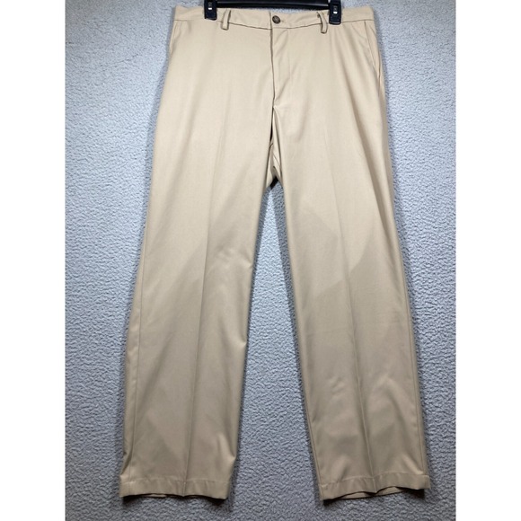 Dockers Pants‎ Men's 34x32* Beige Straight Fit Polyester Casual Comfort Office - Picture 1 of 15